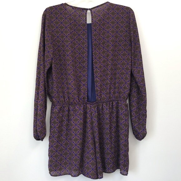 Lucca Couture Urban Outfitters UO Romper Jumpsuit long Sleeve Purple - Picture 3 of 8